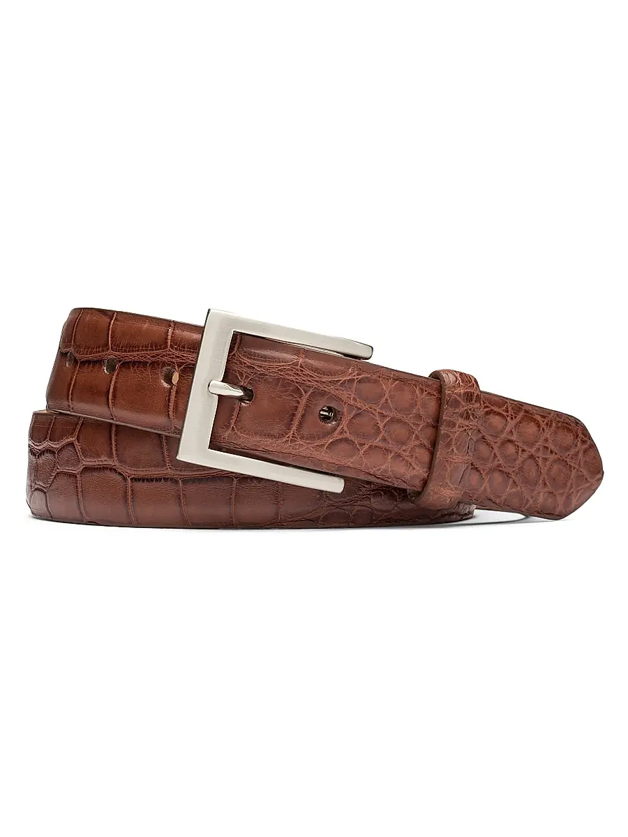 W. Kleinberg Men's Alligator Belt - Cigar