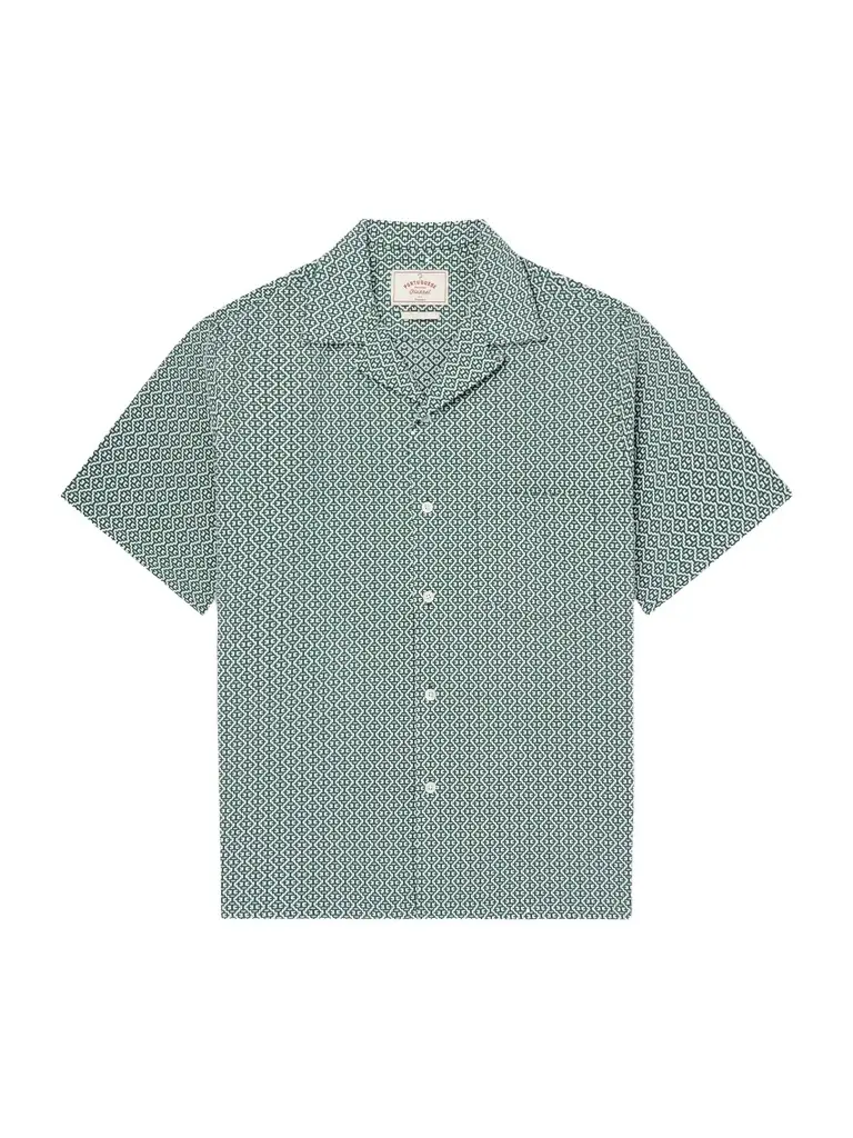Portuguese Flannel Portuguese Tile Camp-Collar Embroidered Cotton-Blend Shirt - Men