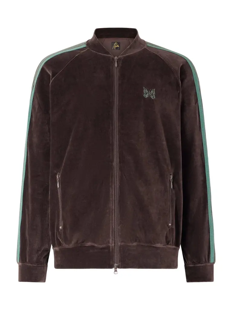Needles Logo-Embroidered Striped Cotton-Blend Velour Track Jacket - Men