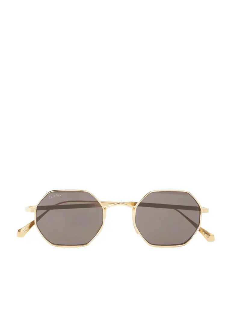 Cartier Eyewear Rounded-Frame Melal Sunglasses - Men