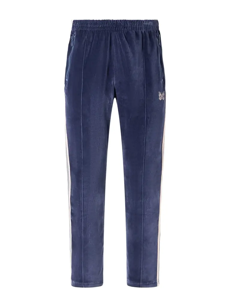 Needles Bootcut Logo-Embroidered Striped Velour Track Pants - Men