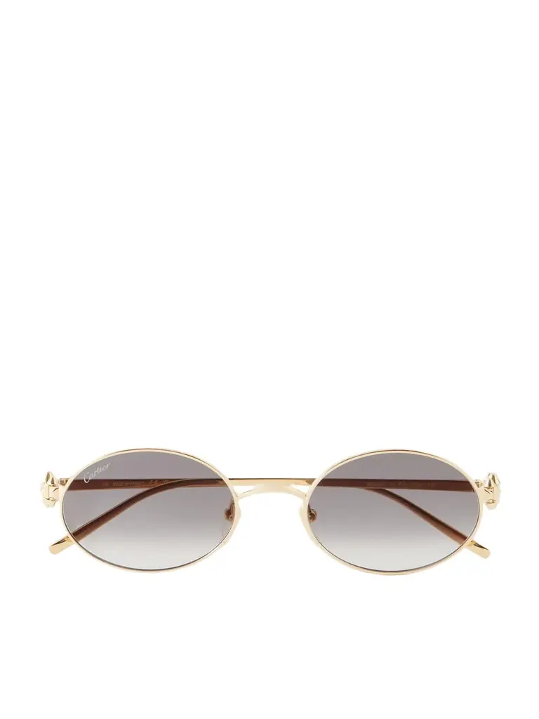 Cartier Eyewear Rounded-Frame Metal Sunglasses - Men