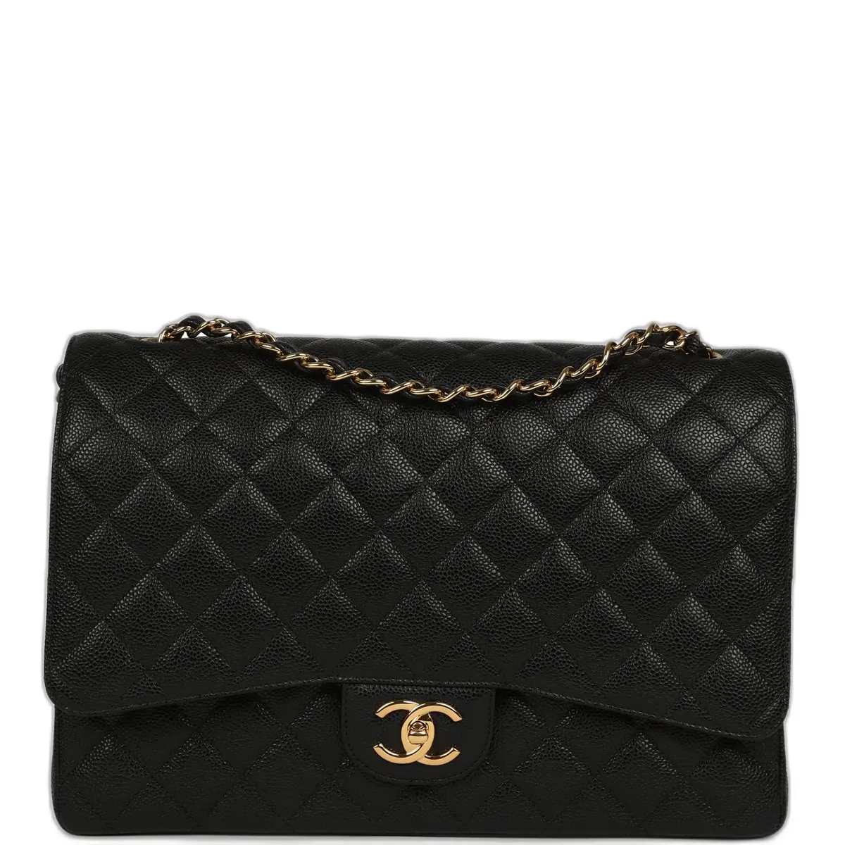 Chanel Chanel Maxi Classic Double Flap Bag Black Caviar Gold Hardware