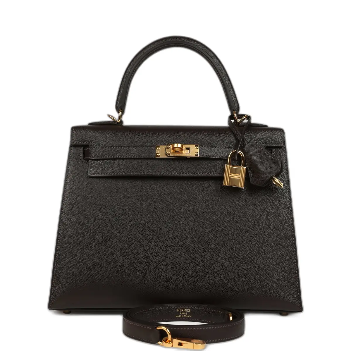 hermes Hermes Kelly Sellier 25 Bai Brun Madame Gold Hardware