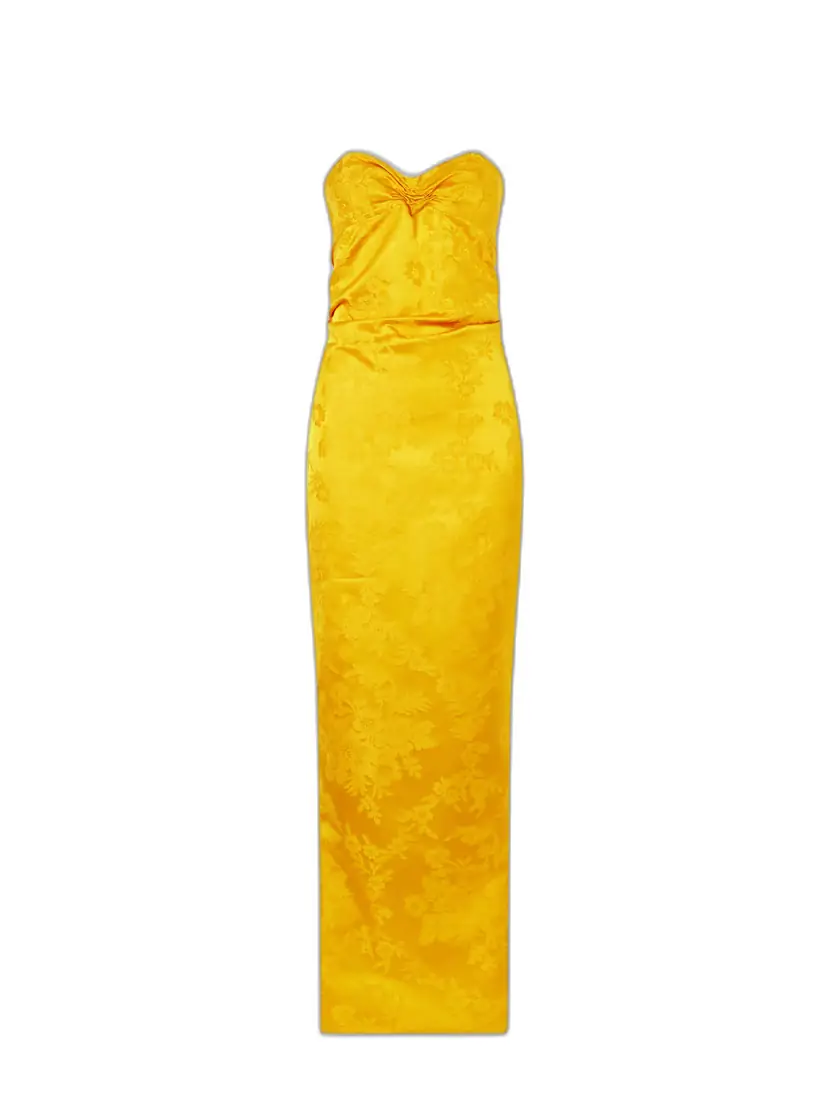 COLLEEN ALLEN Floral-jacquard Cotton-blend Gown