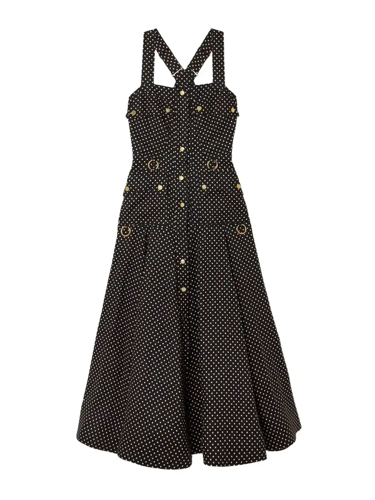 Zimmermann Luna Embellished Linen Midi Dress