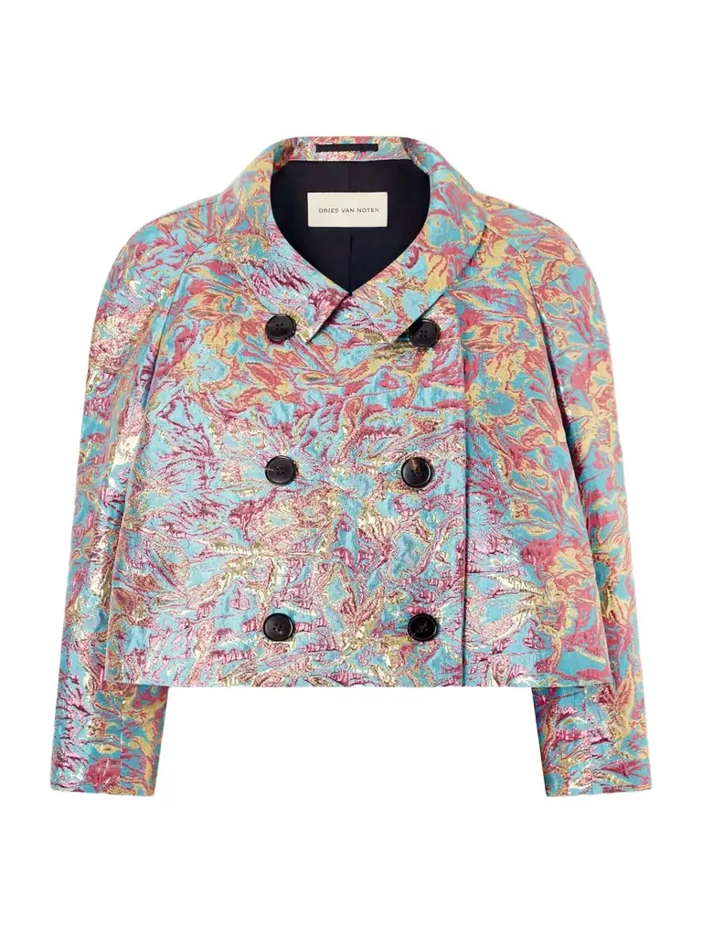 Dries Van Noten Vinnia Embellished Jacquard Jacket - Red | Vêtir
