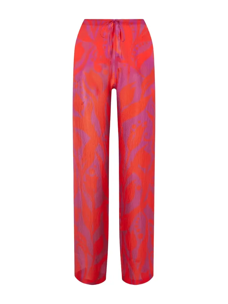 Dries Van Noten Printed Silk-georgette Straight-leg Pants