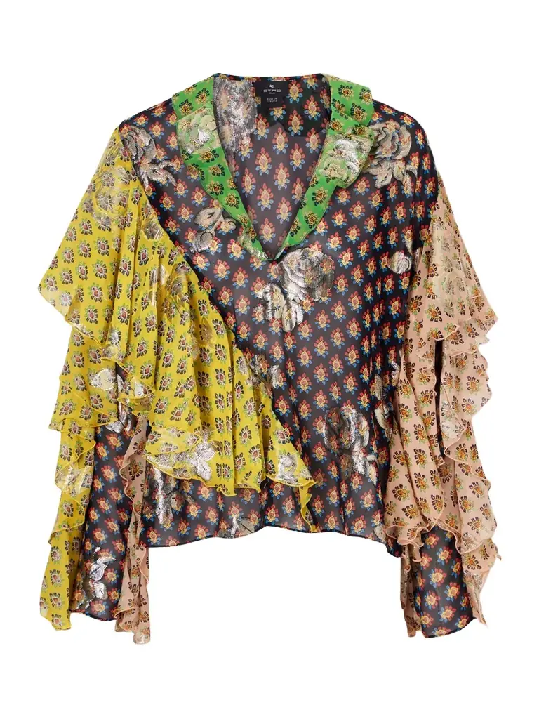 Etro Ruffled Silk-blend Blouse
