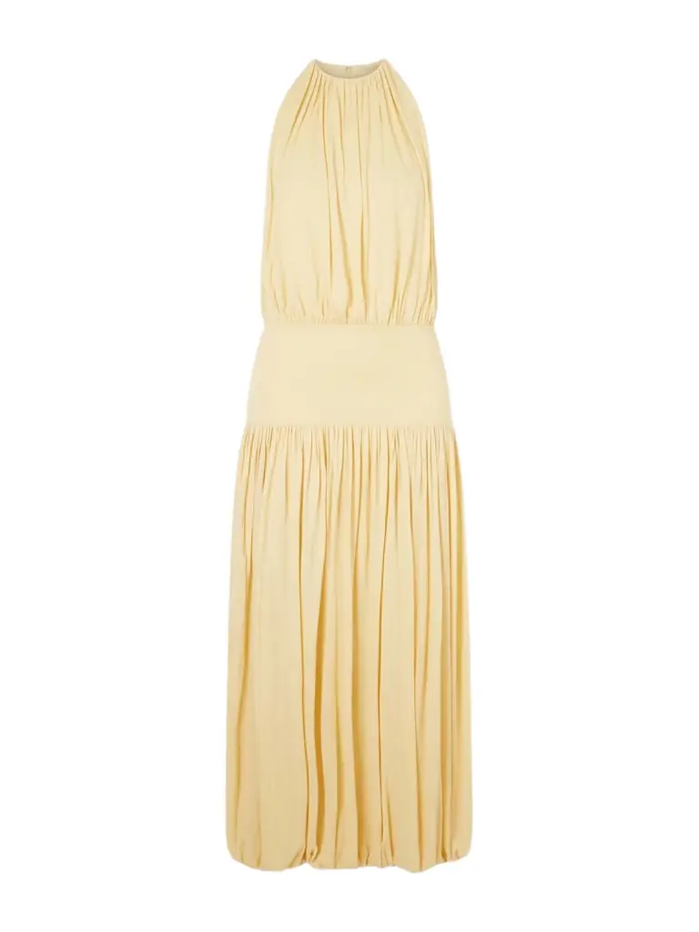 Gathered Jersey Midi Dress