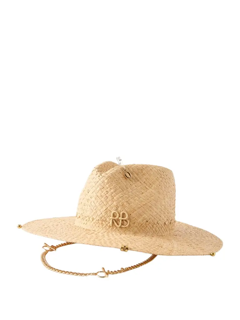 Ruslan Baginskiy Embellished Straw Fedora