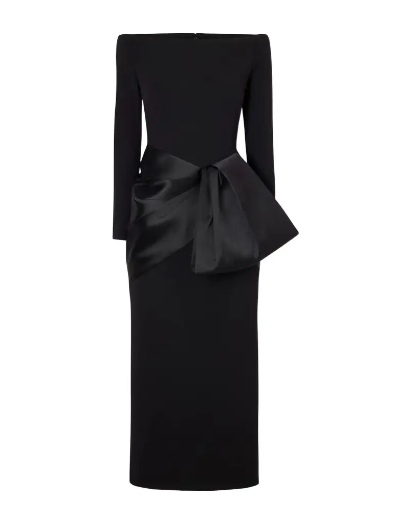 Solace London Rhianne Gathered Satin And Crepe Midi Dress