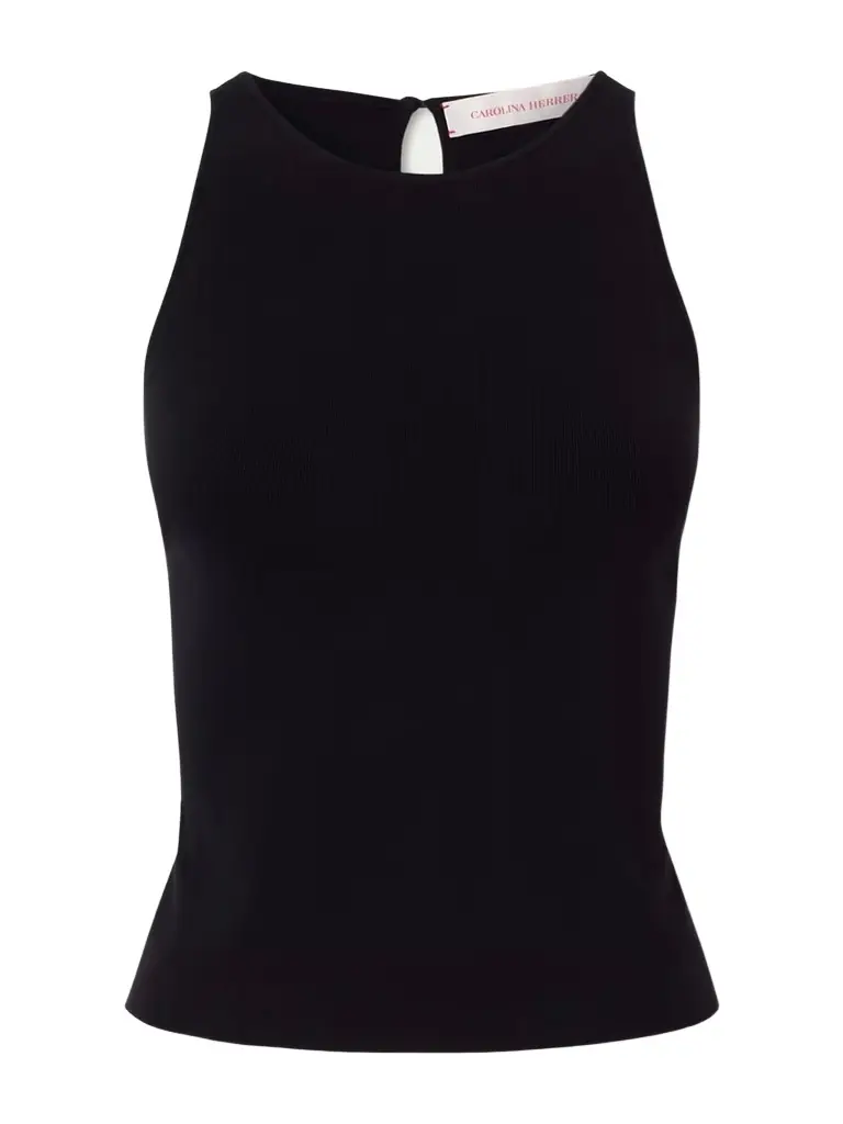Carolina Herrera Cropped Ribbed-knit Jersey Tank