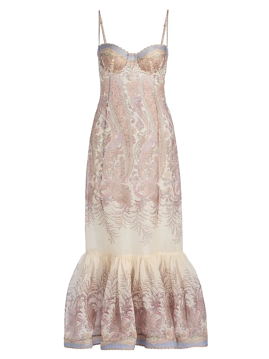 Zimmermann Women's Alchemy Floral Paisley Linen-Silk Gown - Cream Paisley
