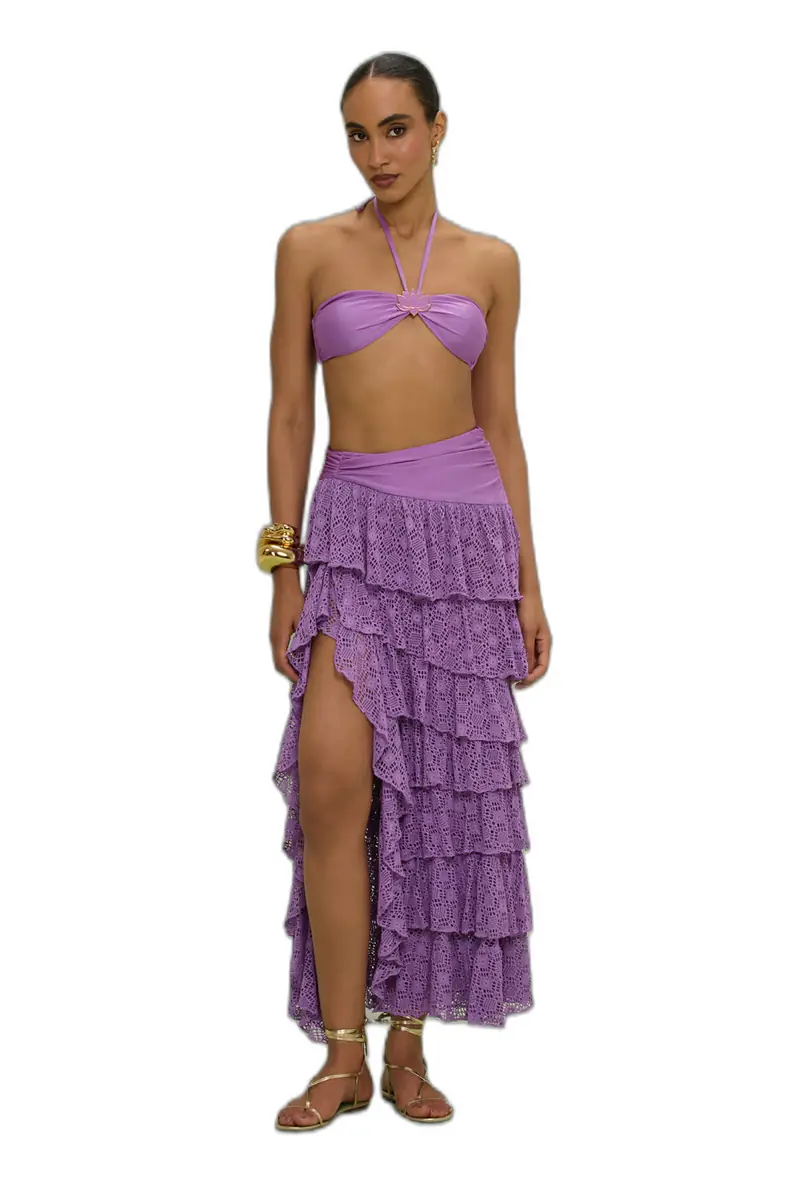 PatBo SIRENA LYCRA RUFFLE MAXI SKIRT