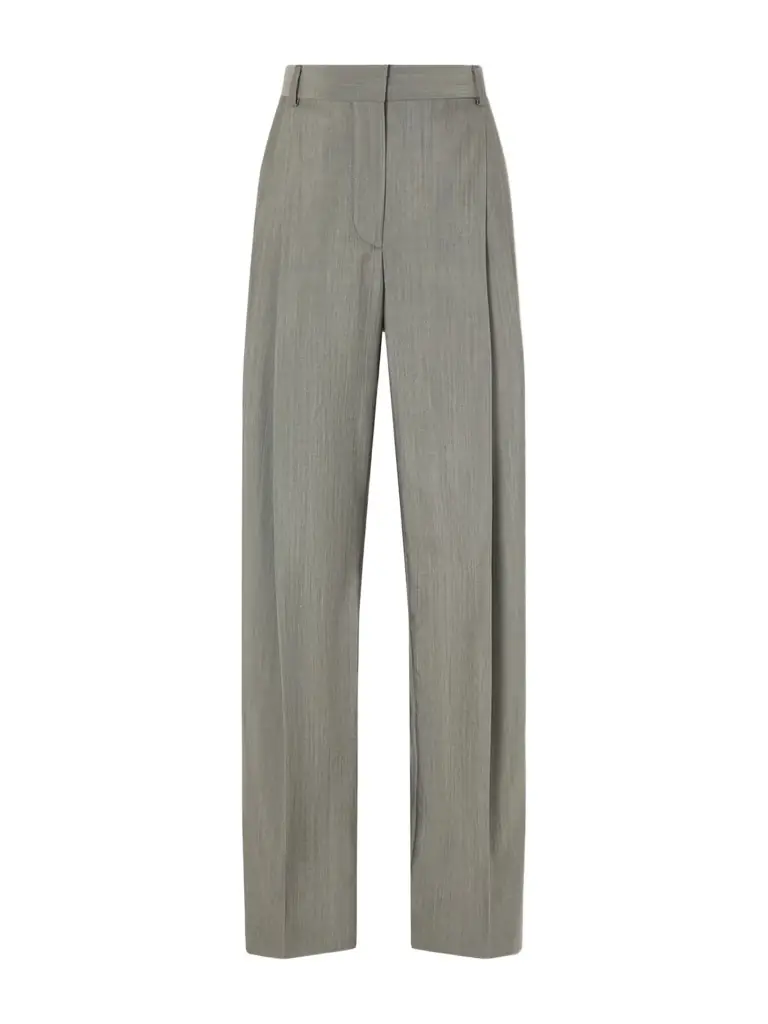 Stella McCartney Pleated Wool-blend Straight-leg Pants