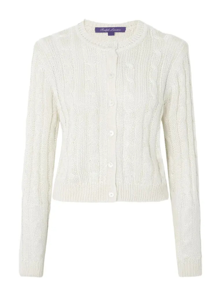 Ralph Lauren Collection Cable-knit Silk Cardigan