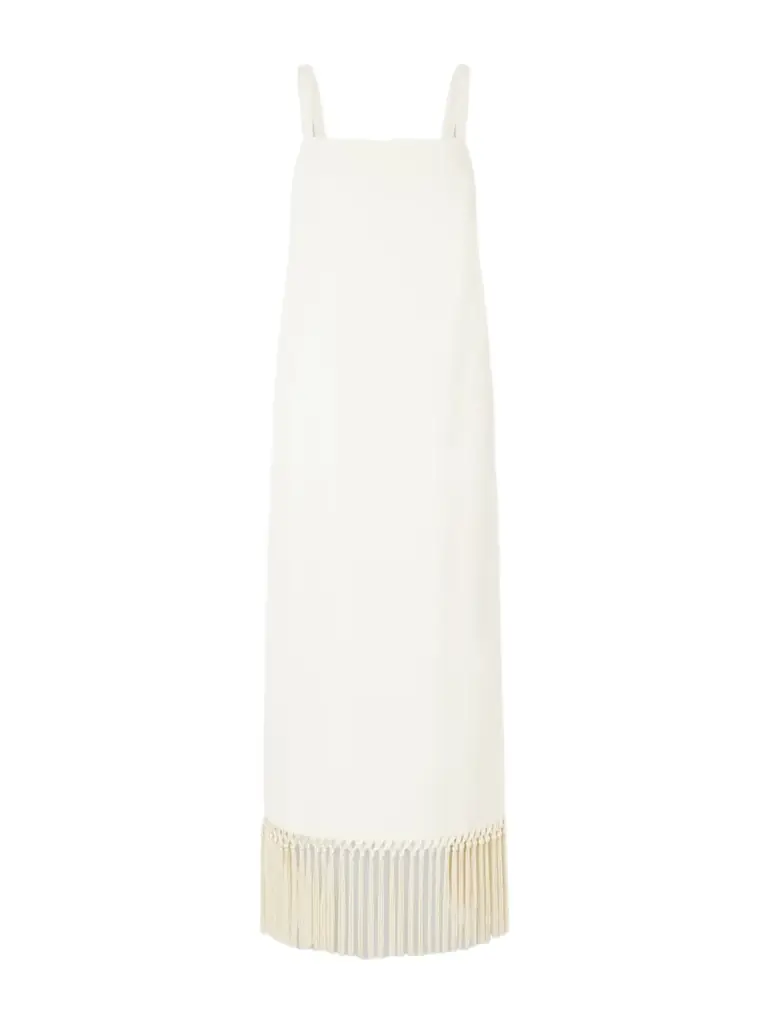 Taller Marmo Palermo Fringed Crepe Midi Dress