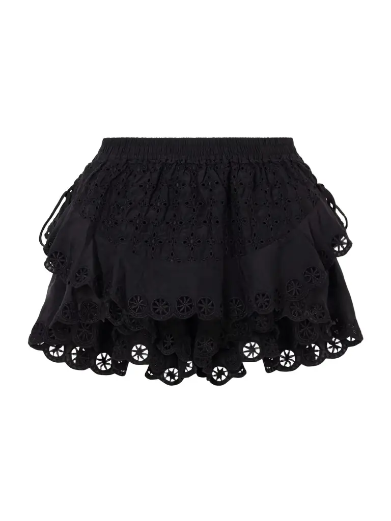 Isabel Marant Neis Embroidered Cotton And Silk-blend Shorts