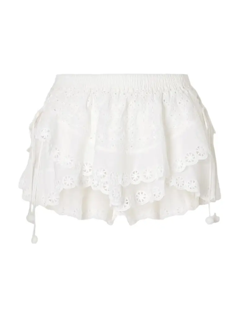 Isabel Marant Neis Embroidered Cotton And Silk-blend Shorts