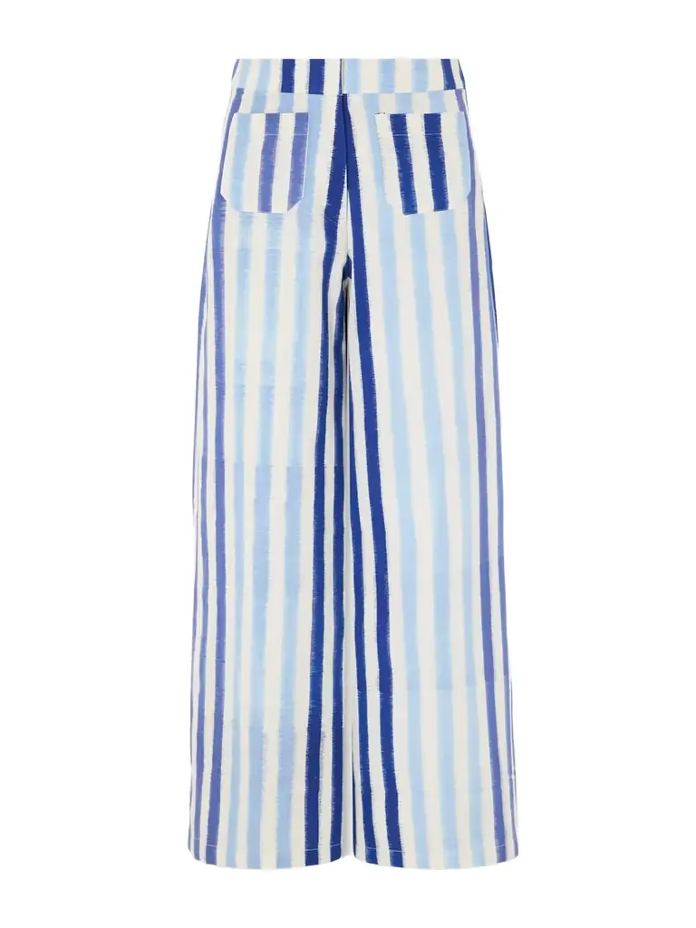 Emporio Sirenuse Striped Wide-leg Cotton Pants