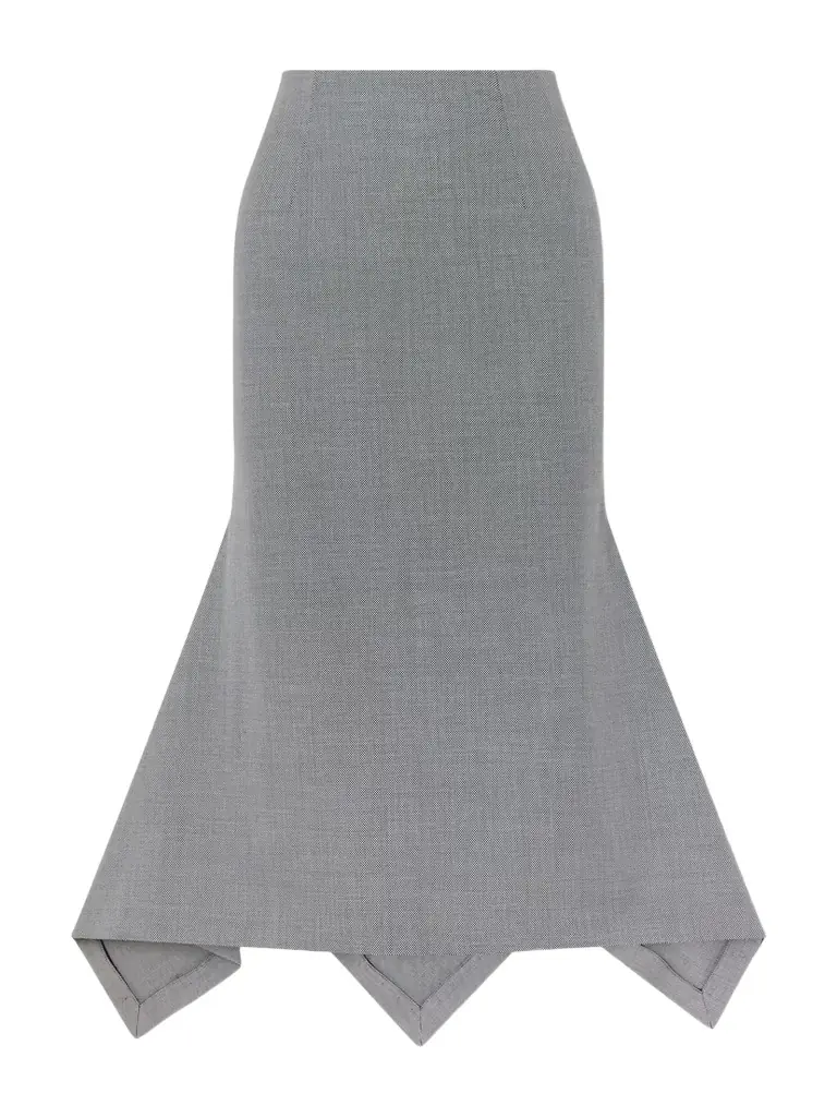 The Attico Wool And Cotton-blend Midi Skirt