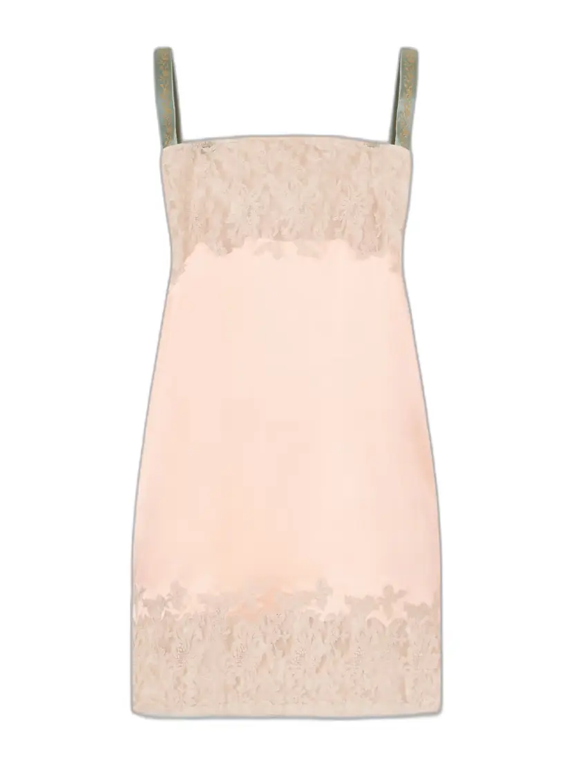 Saint Laurent Robe Satin Silk Fluid Mini Dress
