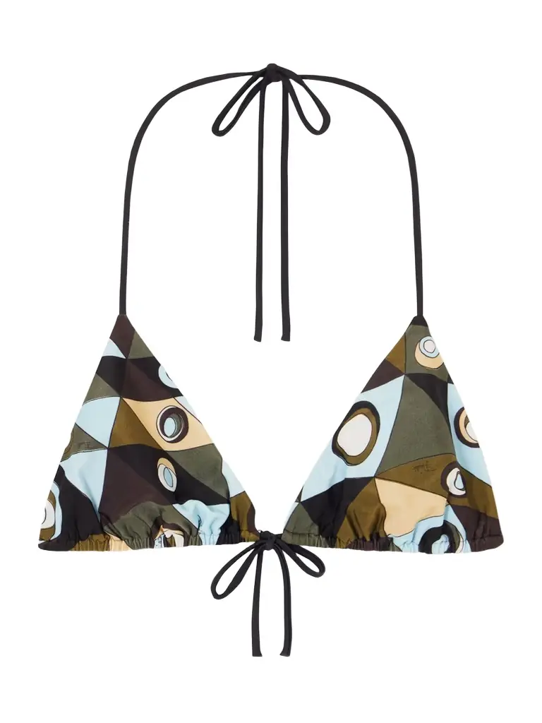 PUCCI Printed Triangle Bikini Top