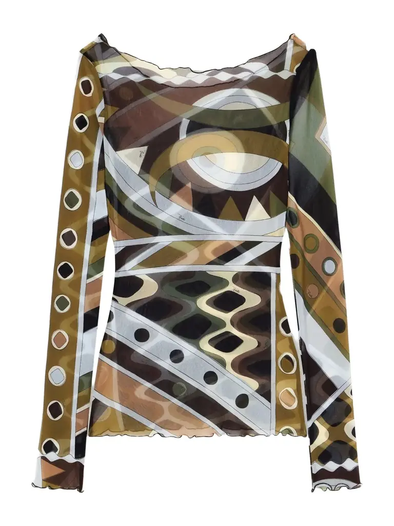 PUCCI Printed Tulle Top