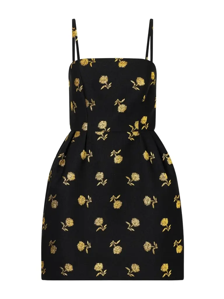 Carolina Herrera Embroidered Jacquard Mini Dress