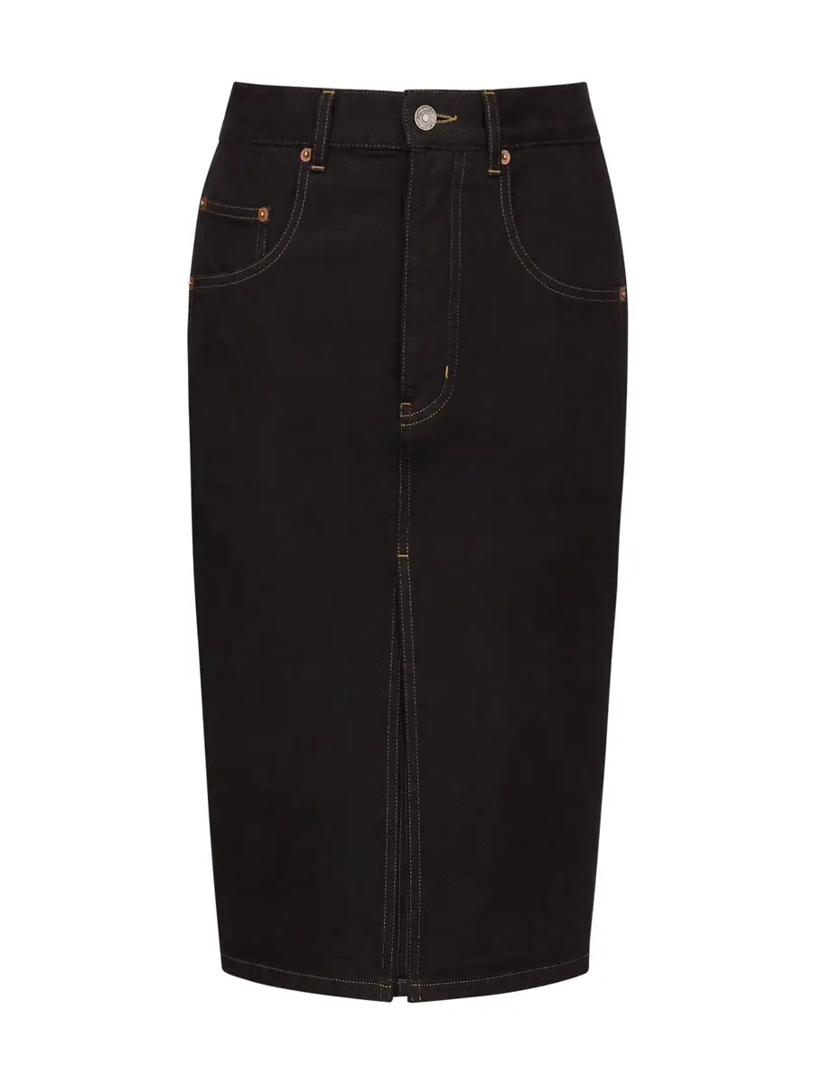 Saint Laurent Baggy Denim Pencil Skirt