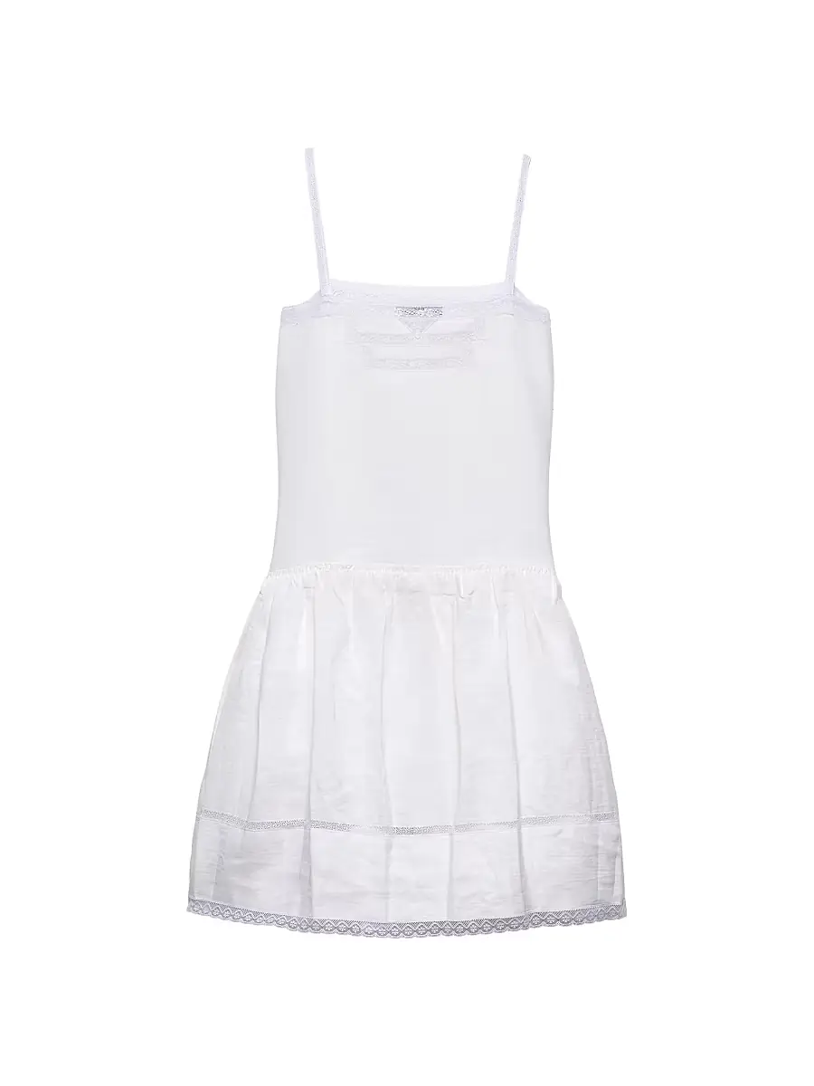 Prada Women's Embroidered Linen Dress - White