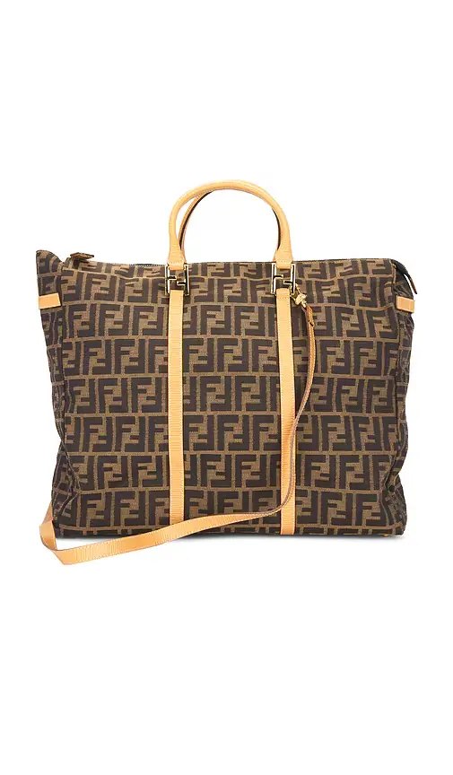 FWRD Renew Fendi Zucca Boston Bag