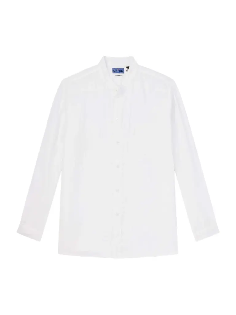 Blue Blue Japan Grandad-Collar Linen Shirt - Men