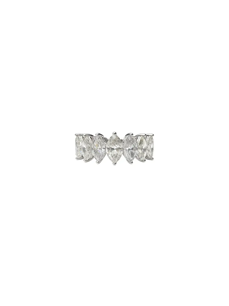 Wish Fine Jewelry 4.25ct Diamond 18K Gold Marquise Eternity Band Ring