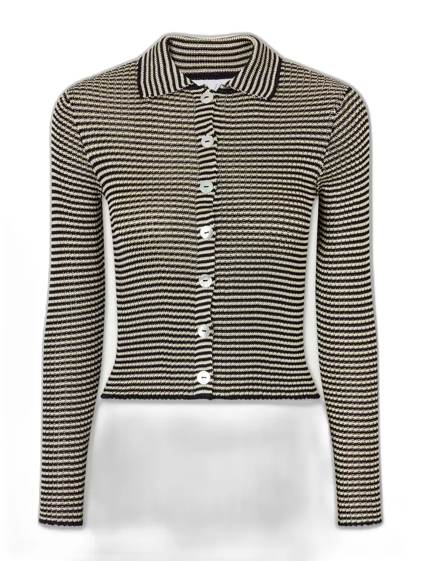 Calle Del Mar Striped Knitted Cardigan