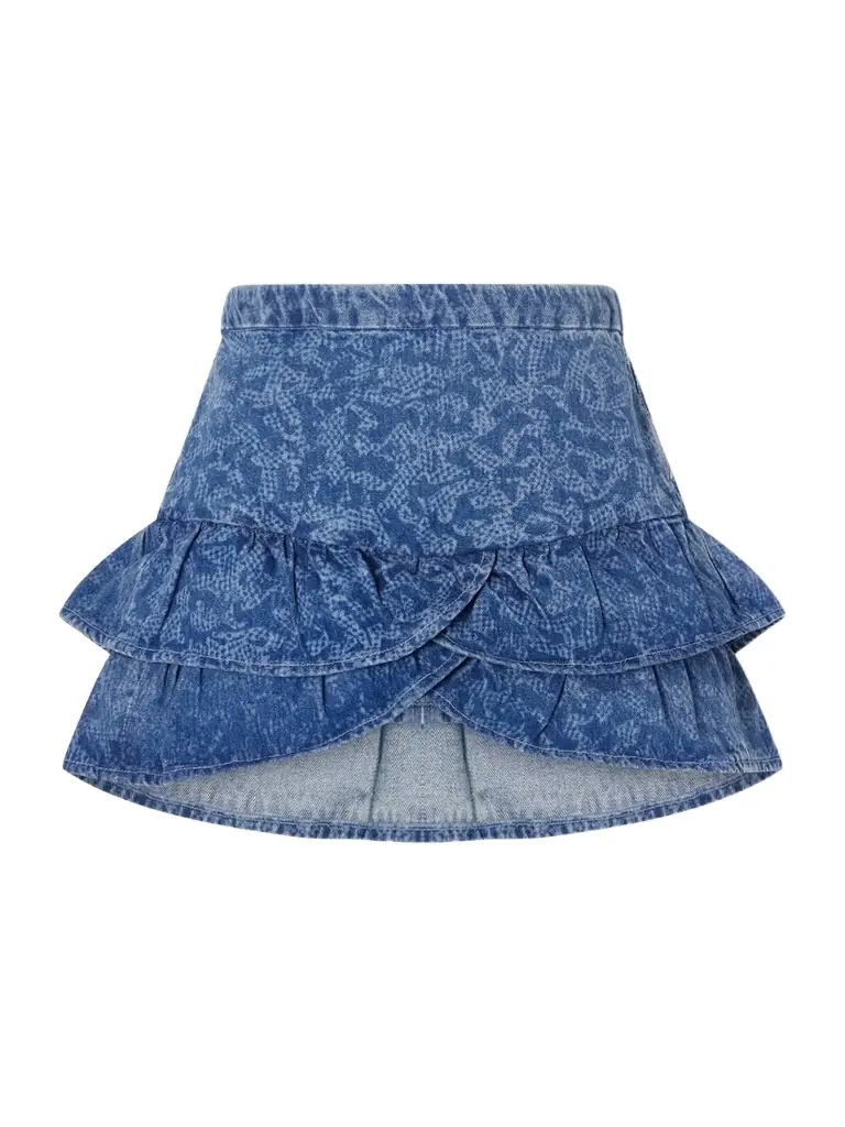 Marant Étoile Leyje Ruffled Printed Cotton Mini Skirt