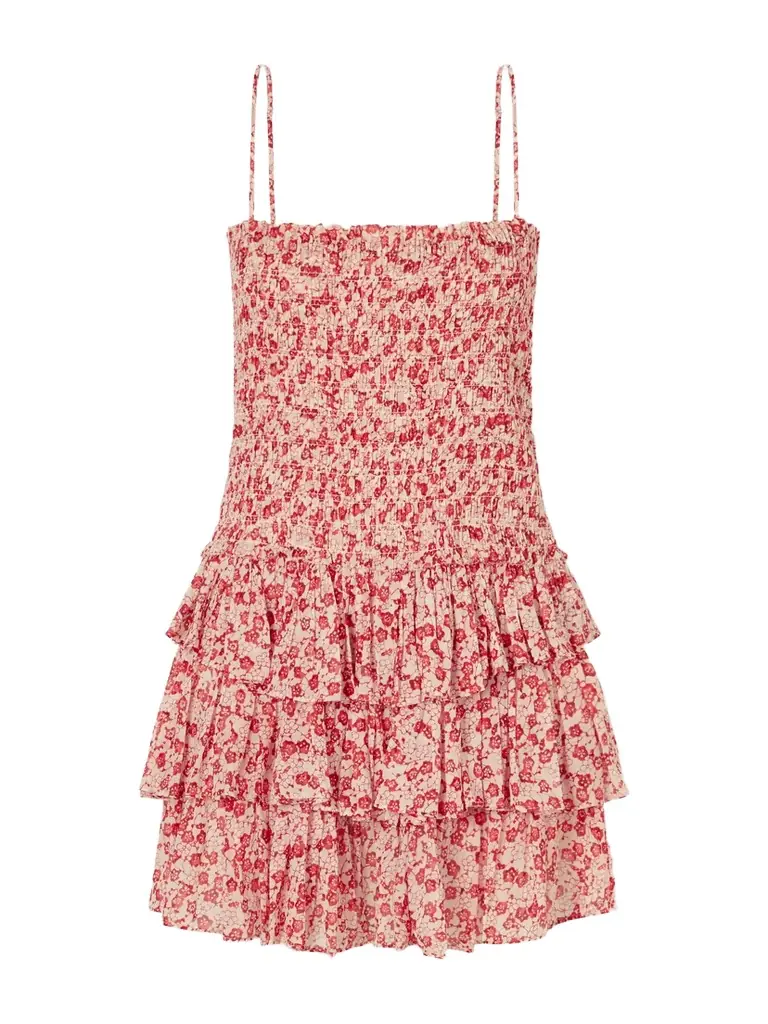 Marant Étoile Elodie Floral-print Ruffled Organic Cotton Mini Dress