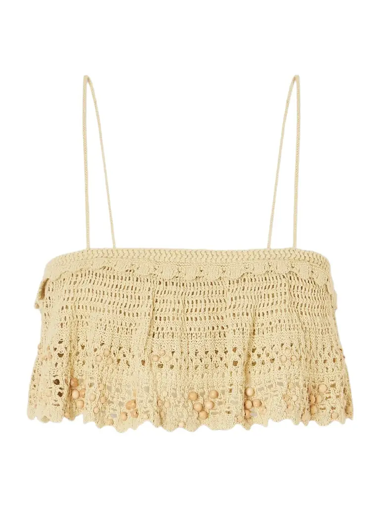Isabel Marant Oraviel Crocheted Embellished Cotton-blend Tank