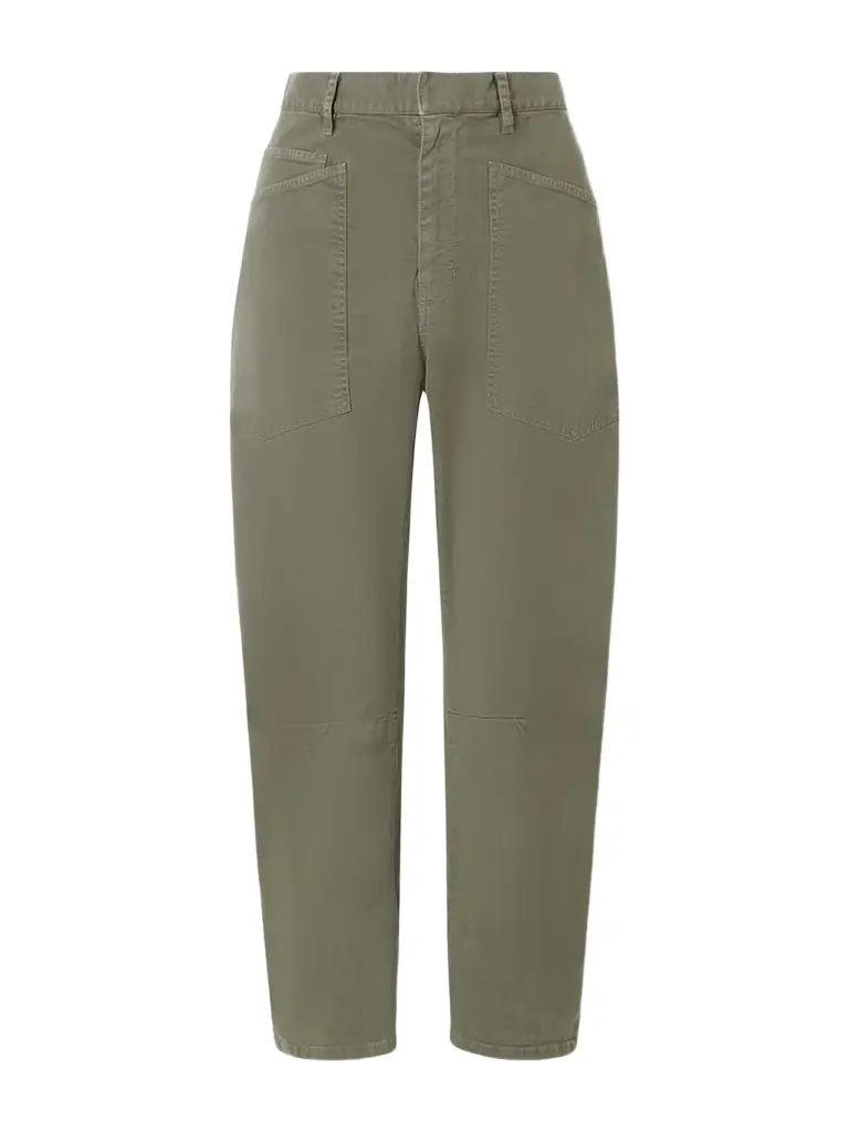 Nili Lotan Shon Cotton-blend Twill Tapered Pants