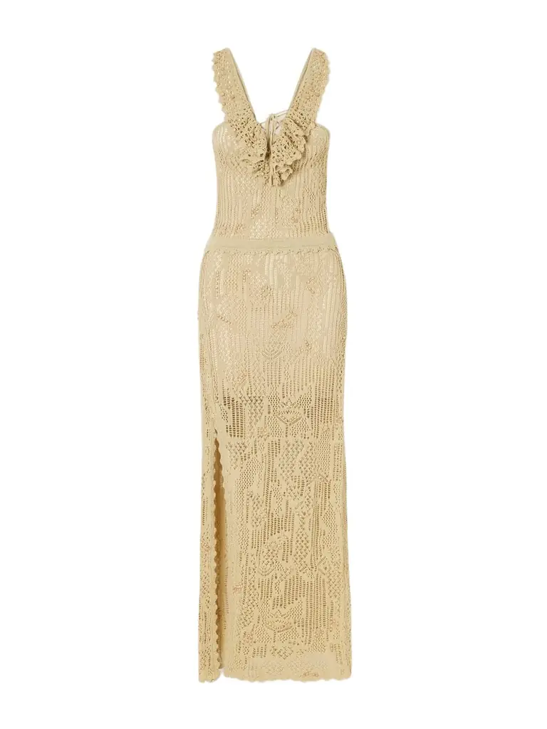 Isabel Marant Ornella Embellished Crocheted Cotton-blend Midi Dress
