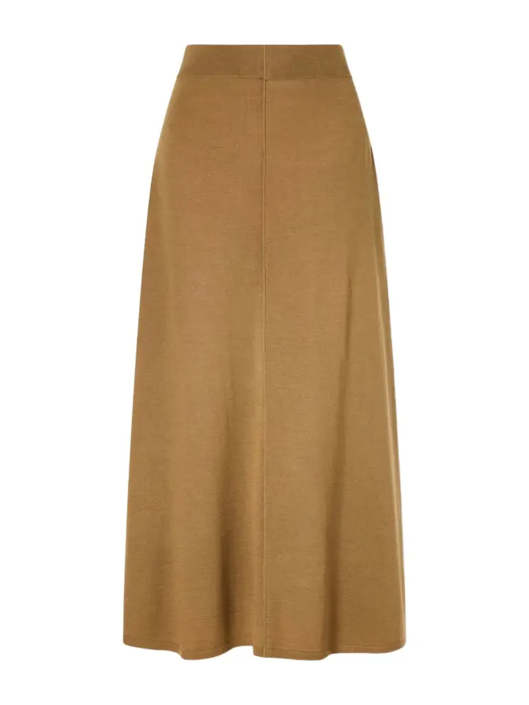 TWP Handkerchief Hem Skirt W/ Wide Waistband Merino Wool And Silk-blend Midi Skirt