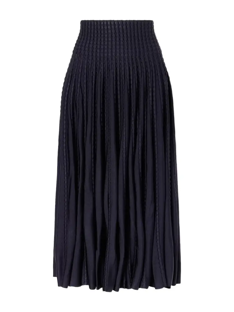 Alaïa Textured Knitted Midi Skirt