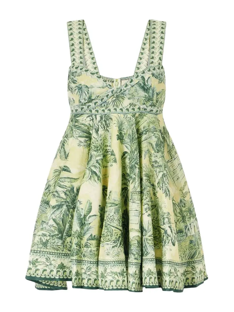ALÉMAIS Sara Printed Linen Mini Dress
