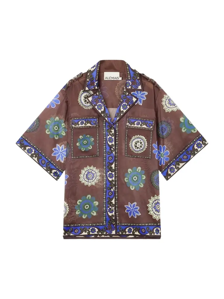 ALÉMAIS Jasper Printed Cotton And Silk-blend Shirt