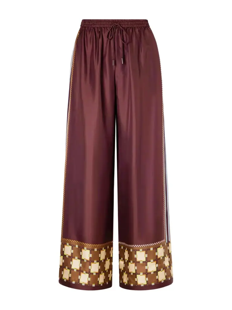 ALÉMAIS Wilson Silk-twill Wide-leg Pants