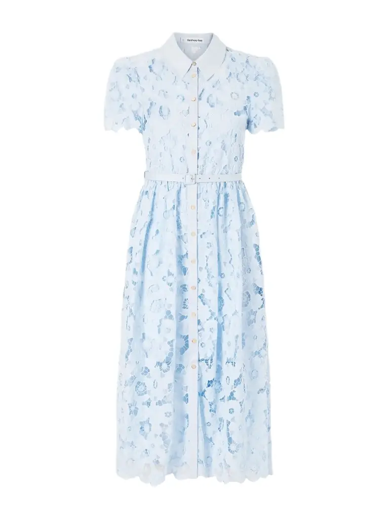 Self-Portrait Embroidered Guipure Lace Midi Dress