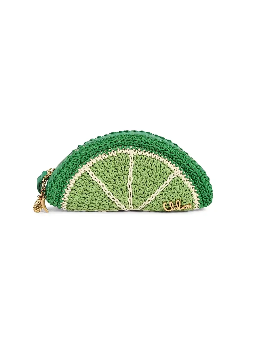 Chloé Women's Tropicus Crochet Cotton Pouch - Conifer Green