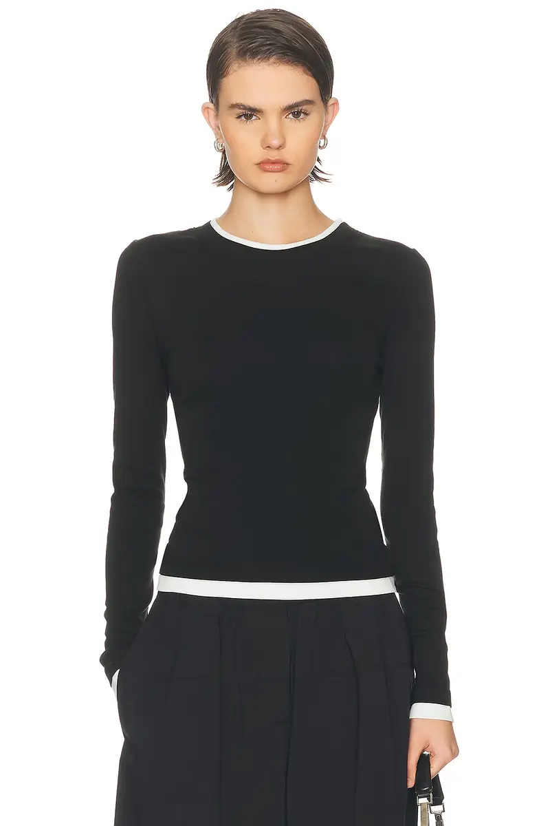 St. Agni Organic Cotton Layered Long Sleeve Top