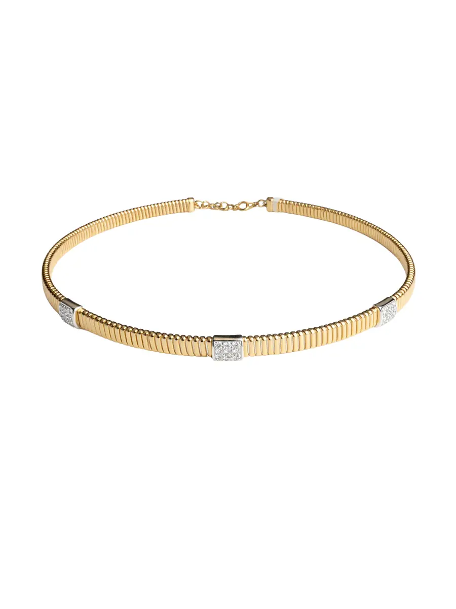 Wish Fine Jewelry 1.21ct Diamond 18K Gold Choker Necklace